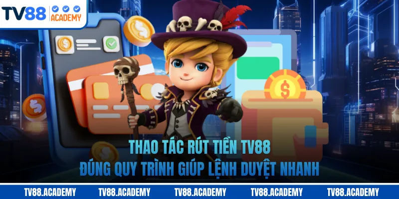 Thao tác rút tiền TV88 đúng quy trình giúp lệnh duyệt nhanh